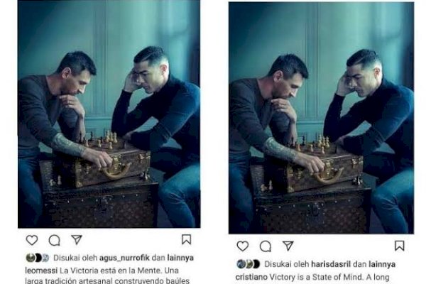 Bikin Geger Media Sosial, Pertama Kali Messi dan Ronaldo Kompak Upload Foto Lagi Main Catur Bareng