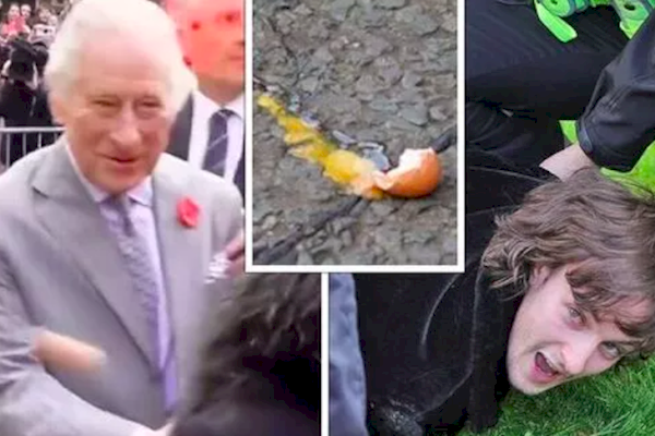 Raja Charles dan Camilla Dilempar Telur