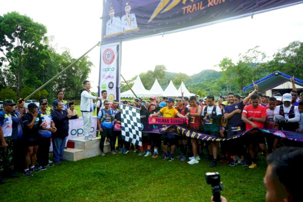 Ratusan Pelari Ikuti Trail Run Tompo Bulu, Bupati Yusran Beri Anggaran Rp1 M untuk Perbaikan Jalan
