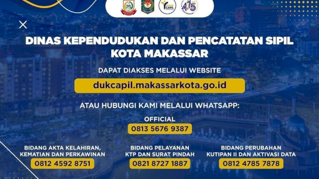 Catat! Info Pengurusan Dukumen Bisa Diakses Lewat Website Resmi Disdukcapil Makassar