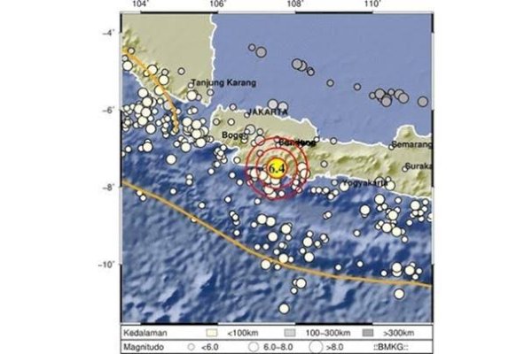 Gempa M 6,4 Guncang Garut, Terasa hingga Jakarta