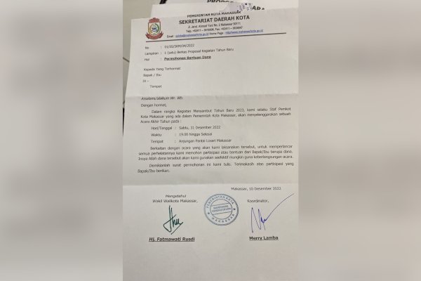 Waspada! Jangan Percaya, Proposal Palsu Permintaan Bantuan Atas Nama Wawali Makassar Fatmawati Rusdi