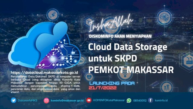 Percepat Layanan Digitalisasi Pemerintah Kota, Diskominfo Makassar Launching Cloud Data Storage Dan Repository Apps