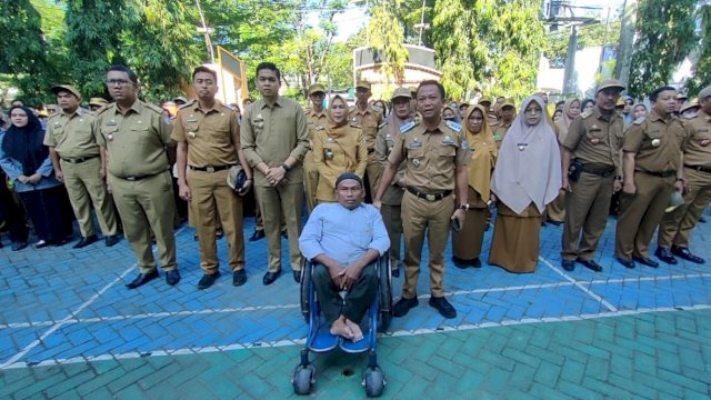 Pimpin Apel Pagi, Camat Alamsyah Sampaikan Selamat Hari Disabilitas Internasional