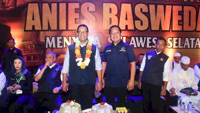 Calon Presiden Pilihan Partai NasDem, Anies Baswedan Bersama Ketua DPW NasDem Sulsel, Rusdi Masse.