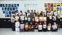 Keren! SMPN 1 Bajeng Hadirkan Seniman Makassar Iswan Bintang di Workshop Seni Lukis