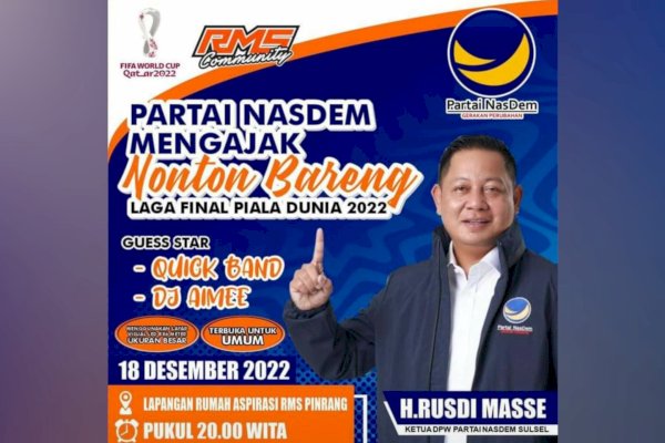 Terbuka untuk Umum! Ayo Nobar Puncak Final Piala Dunia 2022 di Rumah Aspirasi RMS, Panitia Siapkan Layar Besar-Ada Penampilan Guest Star