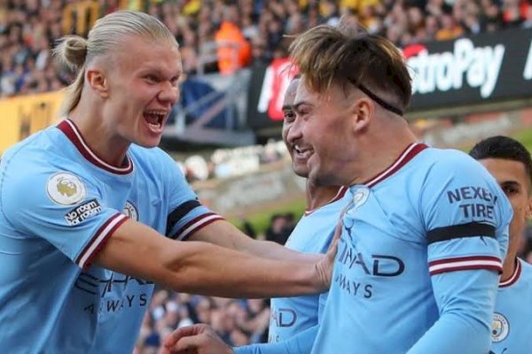 Hasil Manchester City vs Wolverhampton Wanderers : Hat-trick Haaland Bawa Citizens Menang 3-0
