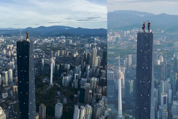 Dua Warga Rusia Nekat Naik ke Puncak Gedung Tertinggi di Malaysia