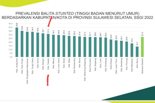 Takalar Berhasil Turunkan Angka Stunting dari Peringkat 23 ke 19