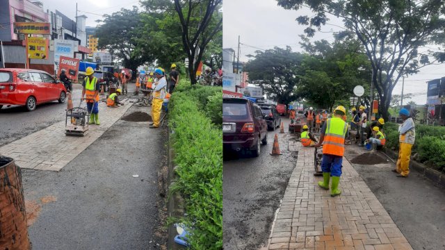 Respon Keluhan Pengendara, Dinas PUTR Sulsel Lakukan Penanganan Darurat Jalan Hertasning