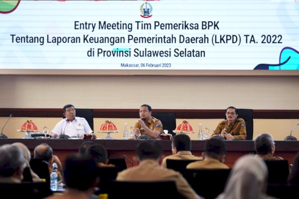 Buka Entry Meeting BPK, Gubernur Sulsel: Demi Menghadirkan Pemerintahan yang Bersih