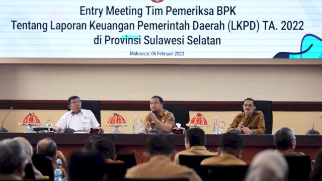 Buka Entry Meeting BPK, Gubernur Sulsel: Demi Menghadirkan Pemerintahan yang Bersih