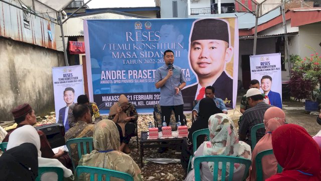 Anggota DPRD Sulsel, Andre Prasetyo Tanta, melaksanakan reses masa sidang II Tahun Anggaran 2022/2023