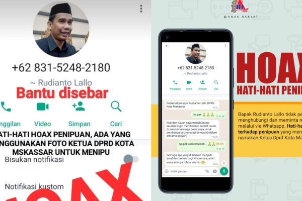 Hati-hati! Penipuan Whatsapp Catut Nama Ketua DPRD Makassar, Modus Beri Bantuan Lalu Minta Uang