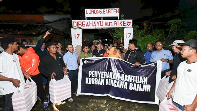 Gerak Cepat PDAM Kota Makassar, Serahkan Bantuan untuk Korban Banjir