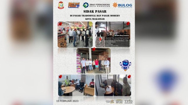 Pantau Harga Bahan Pokok, Disdag Makassar Sasar 10 Pasar Tardisional dan 5 Toko Modern