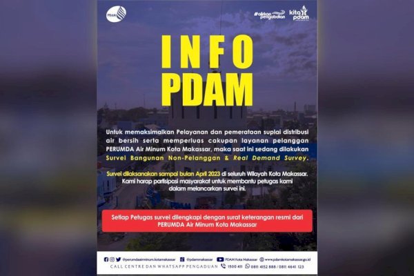 Maksimalkan Pelayanan, PDAM Makassar Genjot Survei Bangunan Non-Pelanggan