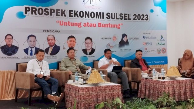 Perhimpunan Jurnalis Indonesia Pengda Sulsel Sukses Gelar Diskusi Prospek Ekonomi Sulsel 2023, Untung atau Buntung