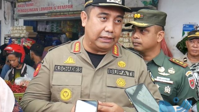 inspeksi ke Pasar TraMo, Bupati Chaidir Syam: Stok Komoditas Pangan di Maros Aman
