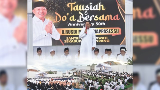 Ribuan Santri dan Santriwati Bersatu dalam Doa untuk Ulang Tahun ke-50 Rusdi Masse