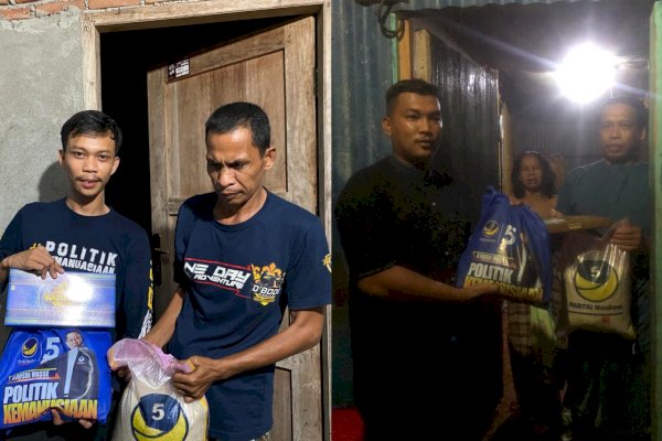 Grebek Sahur, Senangnya Warga Pinrang Dapat Kiriman Paket Sembako dari Rusdi Masse