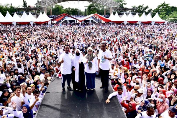 Penuhi Lapangan H. Makkatang, 50 Ribu Warga Takalar Ikuti Jalan Sulsel Anti Mager