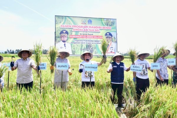Gubernur Sulsel Panen Mandiri Benih di Desa Palakka
