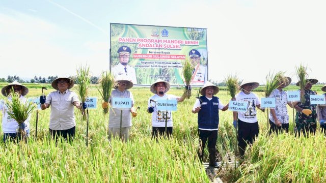 Gubernur Sulsel Panen Mandiri Benih di Desa Palakka