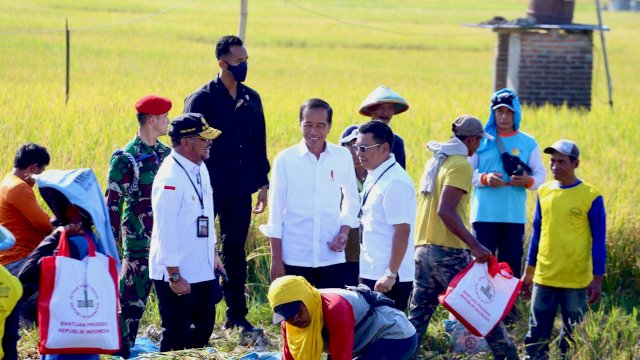 Panen Padi Didampingi Mentan SYL, Presiden Jokowi Senang Produktivitas Tinggi