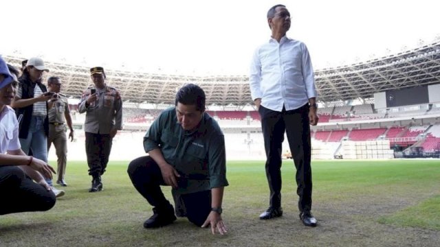 Kondisi Rumput Memprihatinkan, Erick Thohir Minta Tak Ada Lagi Event di Stadion Utama GBK