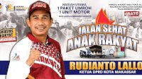 Ketua DPRD Rudianto Lallo Sapa Warga Pulau Sangkarrang Lewat Program Jalan Sehat Anak Rakyat
