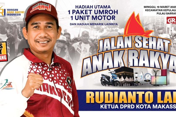 Ketua DPRD Rudianto Lallo Sapa Warga Pulau Sangkarrang Lewat Program Jalan Sehat Anak Rakyat