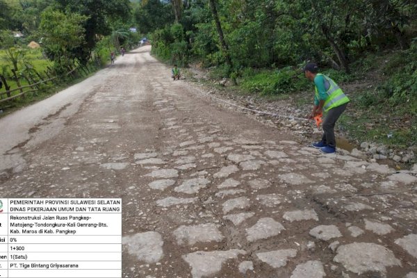 Pemprov Sulsel Lanjutkan Rekonstruksi 3,1 Km Ruas Minasatene di Pangkep