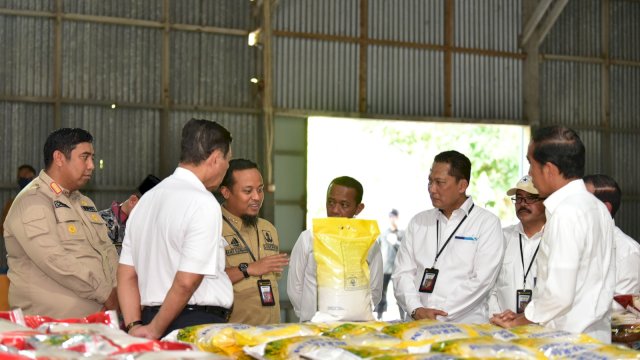 Tinjau Gudang Bulog, Presiden Jokowi: Beras Sulsel Banyak Diserap Provinsi Lain