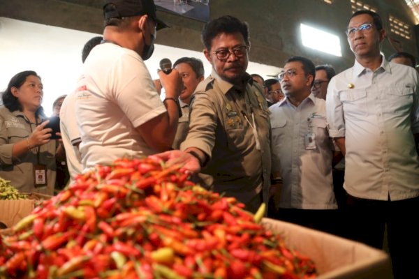 Mentan SYL bersama PJ Gub DKI Sidak Pasar Kramatjati, Pastikan Bawang dan Cabai Aman