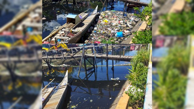 Kanal Jongaya Sebelum (atas) dan Sesudah (bawah) Dibersihkan DPU Malassar.