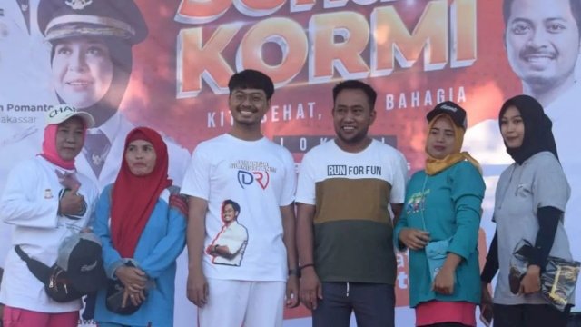 Camat Anshar Bersama Sekretaris KORMI dr Udin Senam Sehat Bareng Warga Manggala