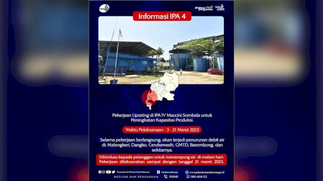 Tingkatkan Kapasitas Produksi Air, PDAM Makassar Uprating IPA IV Maccini Sombala