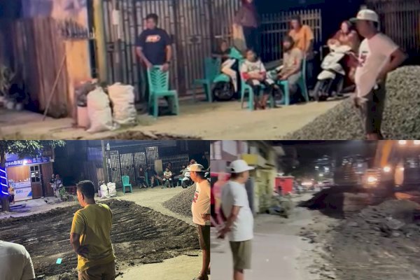 Tak Kunjung Diperbaiki, RMS Langsung Bongkar-Perbaiki Jalan Mesjid Raya, Panca Rijang, Sidrap