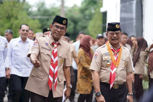 SYL Lantik Pj Bupati Setiawan Aswad Jadi Ketua Mabicab Pramuka Takalar