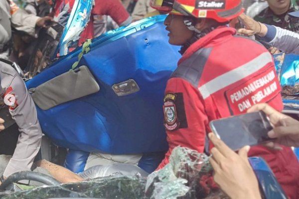 Gerak Cepat, Damkar Makassar Lakukan Operasi Pemotongan Batang Pohon di Gowa