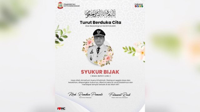 Danny Pomanto: Pemkot dan Masyarakat Makassar Berduka Atas Meninggalnya Wakil Bupati Luwu