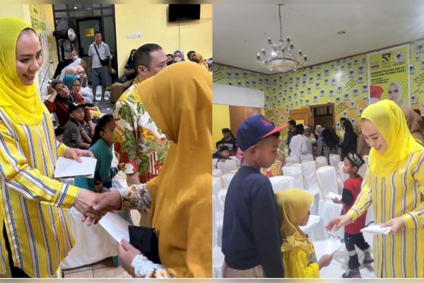 Senangnya Anak Yatim-Kaum Dhuafa di Ternate, Ketua Golkar Malut Alien Mus Ajak Bukber dan Beri Santunan
