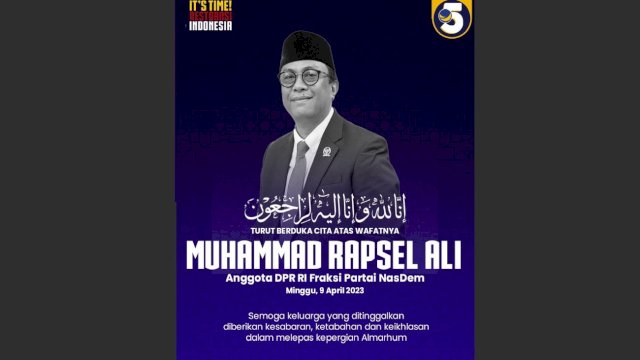 Muhammad Rapsel Ali Meninggal Dunia, NasDem Berduka