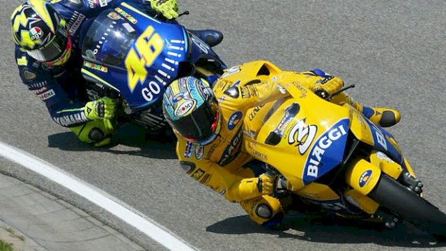 Valentino Rossi-Max Biaggi.(F-INT)