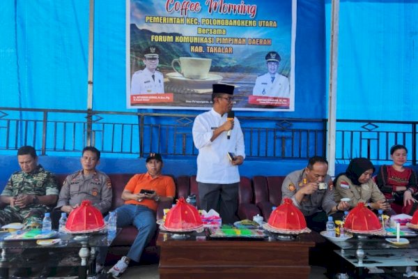 Pj Bupati Takalar Ngopi Bareng Warga Polongbangkeng Utara