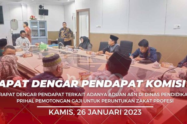 RDP DPRD Makassar dengan Disdik – BAZNAS
