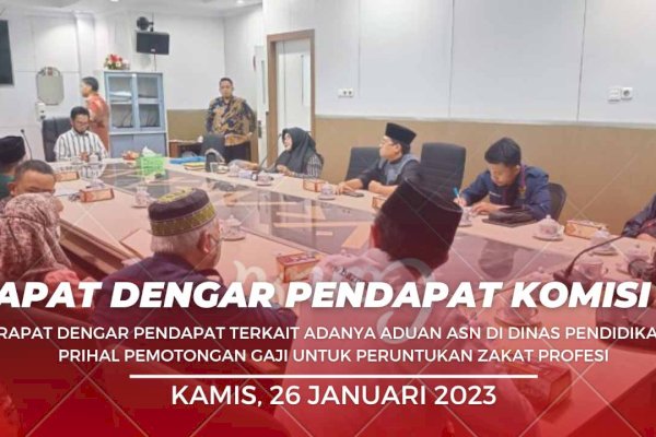 RDP DPRD Makassar dengan Disdik &#8211; BAZNAS