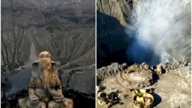 Patung Ganesha di Tempat Sesaji Bibir Kawah Gunung Bromo Hilang, Polisi Olah TKP